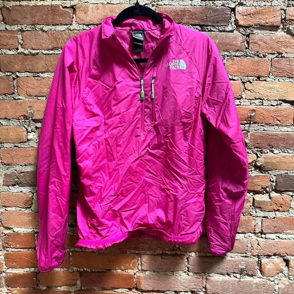Bright pink the north face puffer quarter zip pullover‎ size medium